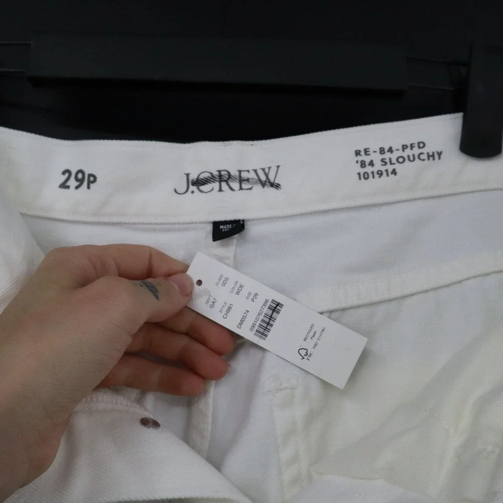 J. Crew '84 Slouchy Jean Womens 29P White‎ Preppy Classic Polished Coastal NWT